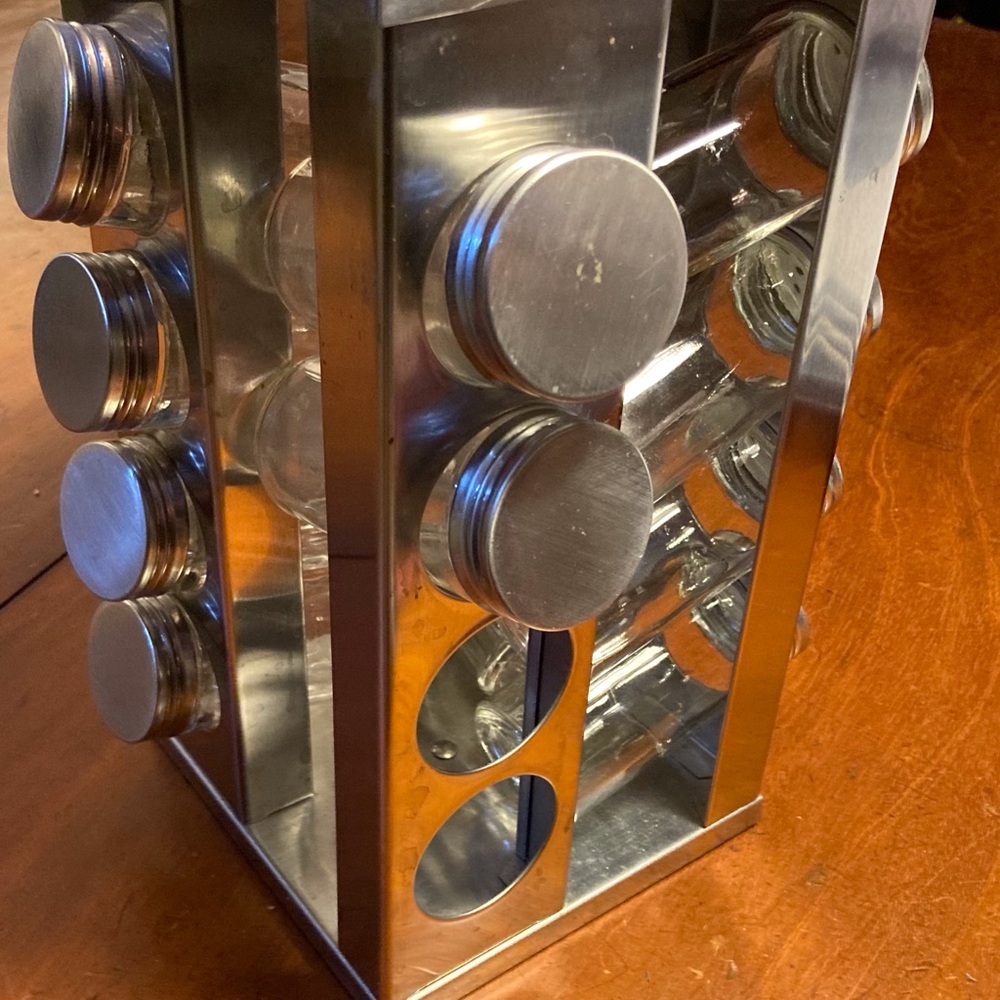 Crate&Barrel Silver Spice Rack - Picture 3 of 12